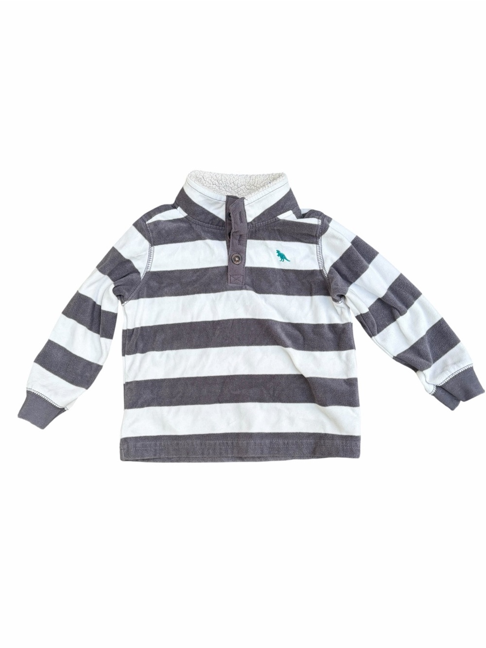 Carter’s Toddler Boys Sherpa Lined Striped Pullover 24M Gray White